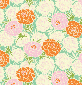 Up Parasol Mums in Turquoise by Heather Bailey for FreeSpirit