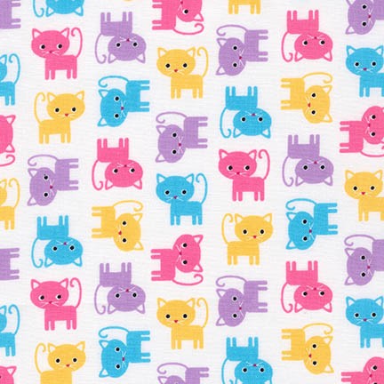 Urban Zoologie Kitties in Spring by Ann Kelle for Robert Kaufman Fabrics