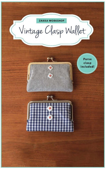 Vintage Clasp Wallet Sewing Pattern and Clasp by Zakka Workshop