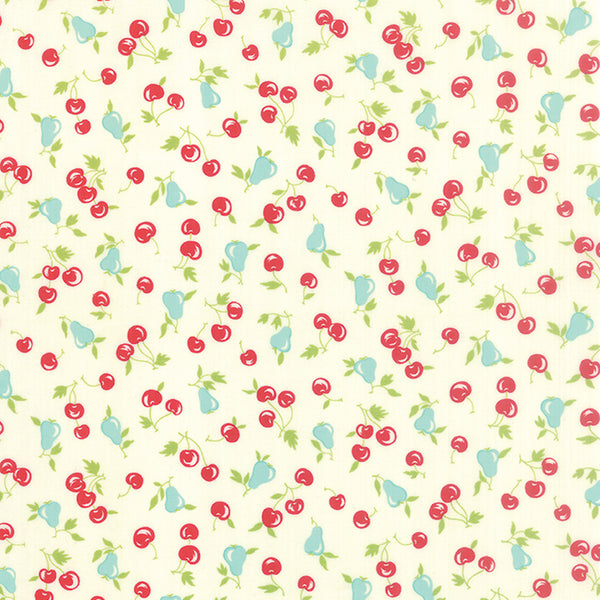 Vintage Picnic Cherries Pears on Natural by Bonnie & Camille for Moda Fabrics
