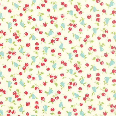 Vintage Picnic Cherries Pears on Natural by Bonnie & Camille for Moda Fabrics