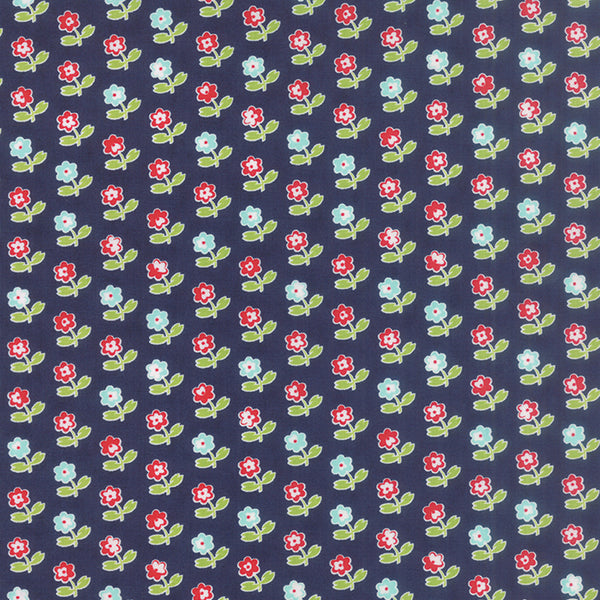 Vintage Picnic Rosie in Dark Blue by Bonnie & Camille for Moda Fabrics