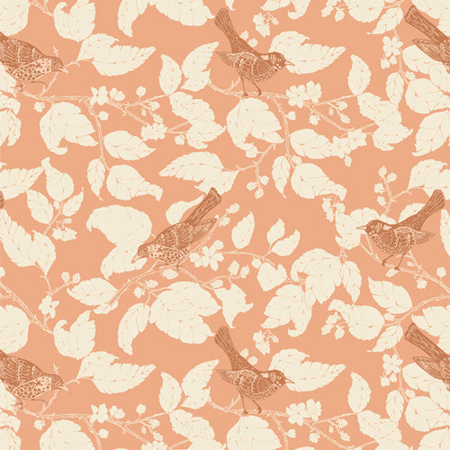 Wild Forgotten Blackberries Thrush in Apricot by Bonnie Christine WFG-77612