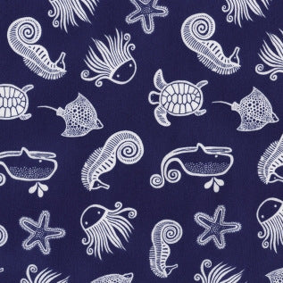 Wild Sea Creatures on Blue by Wee Gallery for Dear Stella Fabrics