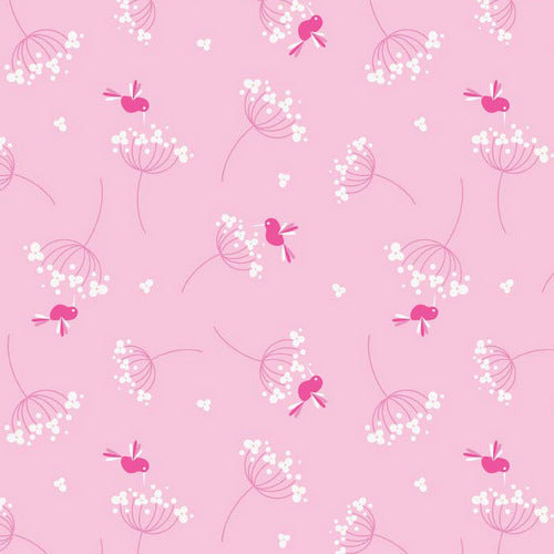 Wildflower Meadow Birds in Pink by Melly&Me for Riley Blake Designs