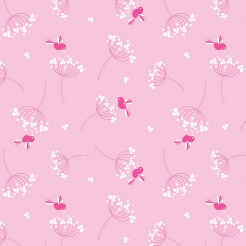 Wildflower Meadow Birds in Pink by Melly&Me for Riley Blake Designs