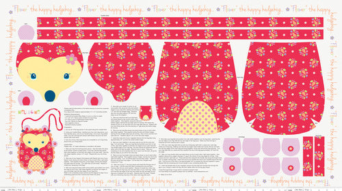 Wildflower Meadow Panel in Red by Melly&Me for Riley Blake Designs