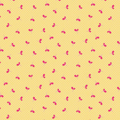 Wildflower Meadow Spots on Yellow by Melly&Me for Riley Blake Designs