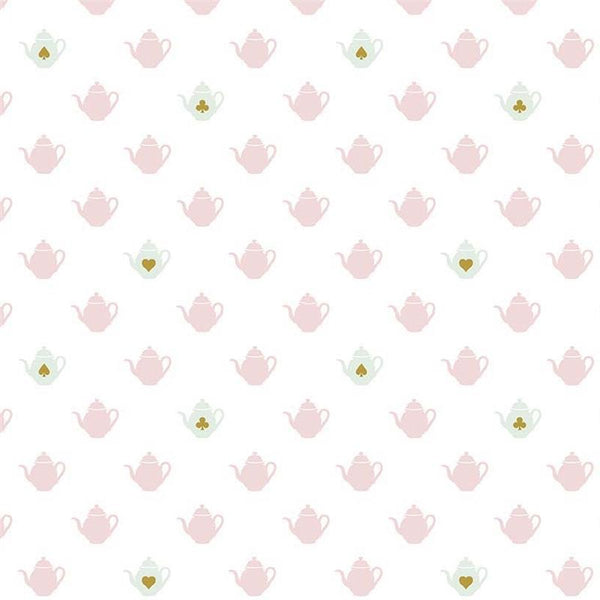 Wonderland 2 Tea Pot White Sparkle by Melissa Mortenson for Riley Blake Designs