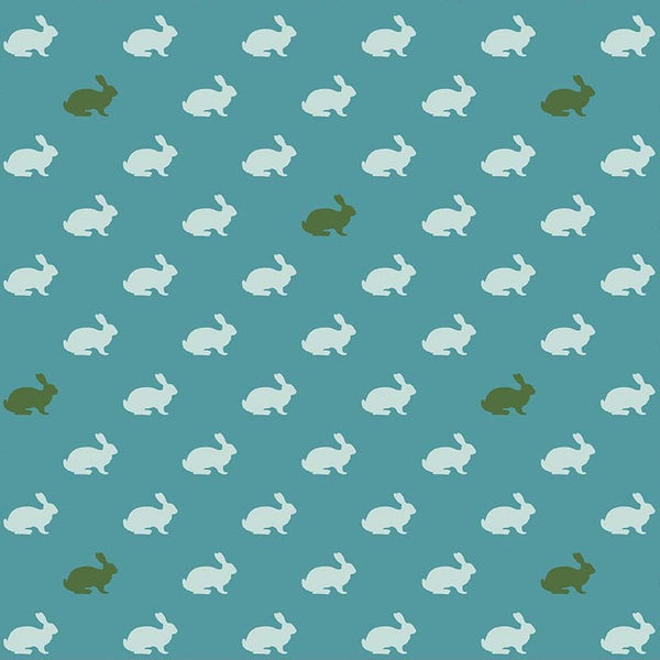 Wonderland Rabbit in Blue by Melissa Mortenson for Riley Blake Designs