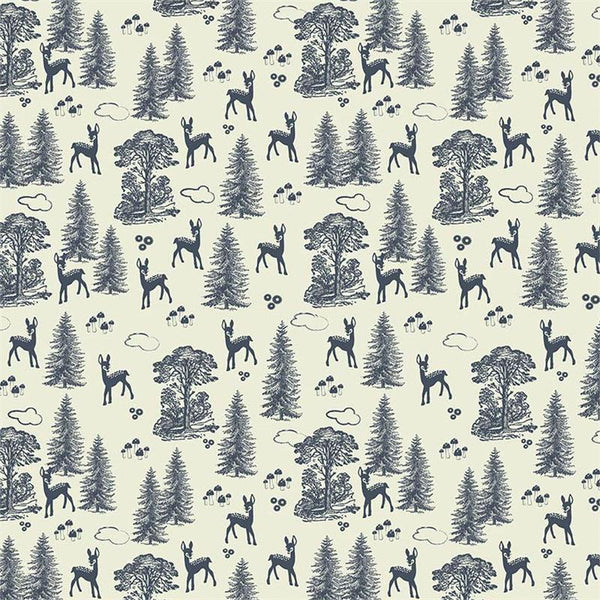 Woodland Spring Woodland Friends in Navy by Dani Mogstad for Riley Blake Designs