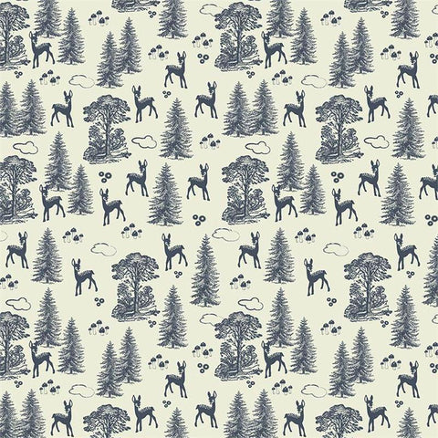 Woodland Spring Woodland Friends in Navy by Dani Mogstad for Riley Blake Designs