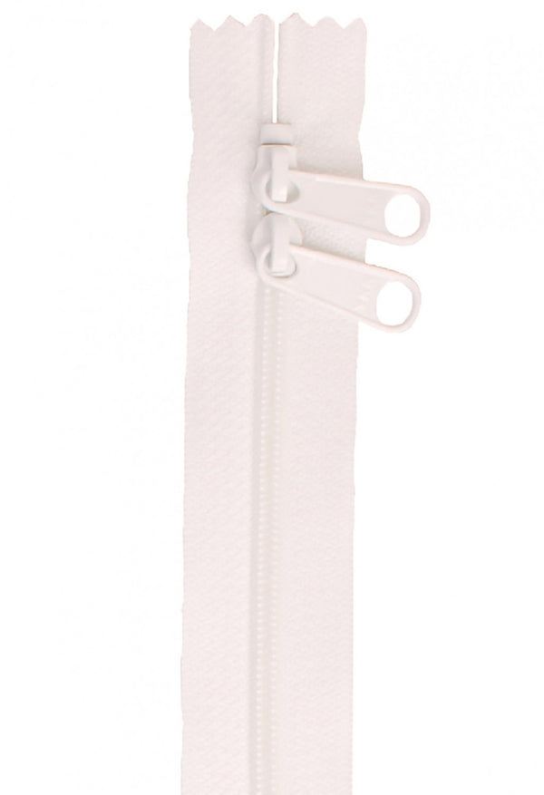 Handbag Double Slide Zipper in White 40 inch By Annie