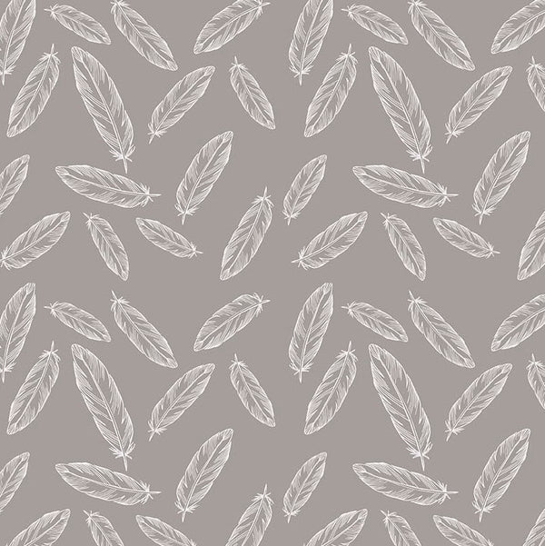 Feathers on Gray by Simple Simon & Company for Riley Blake Designs