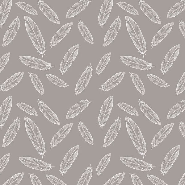 Feathers on Gray by Simple Simon & Company for Riley Blake Designs
