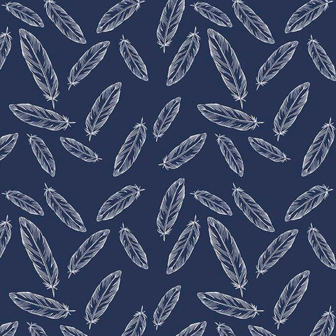 Feathers on Navy by Simple Simon & Company for Riley Blake Designs