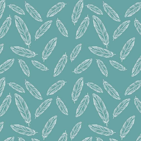Feathers on Teal by Simple Simon & Company for Riley Blake Designs