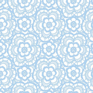 Blue Carolina Lace on White