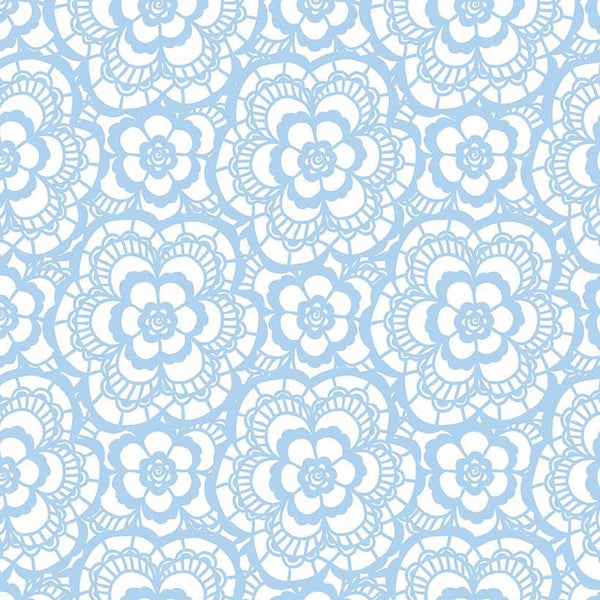 Blue Carolina Lace on White