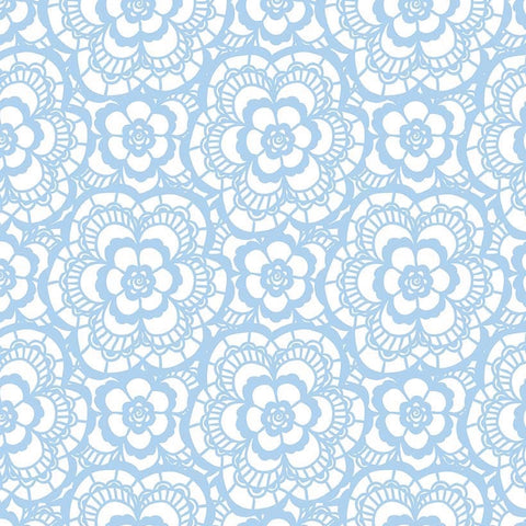 Blue Carolina Lace on White
