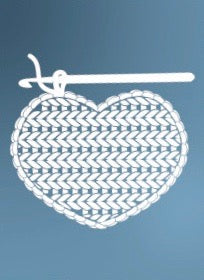 Crochet Heart Vinyl Window Sticker