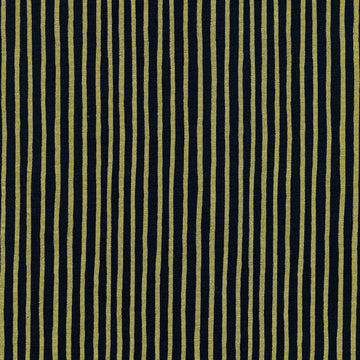 English Garden Painted Stripes in Navy Metallic by Rifle Paper Co, navy quilting cotton with painted stripes and gold