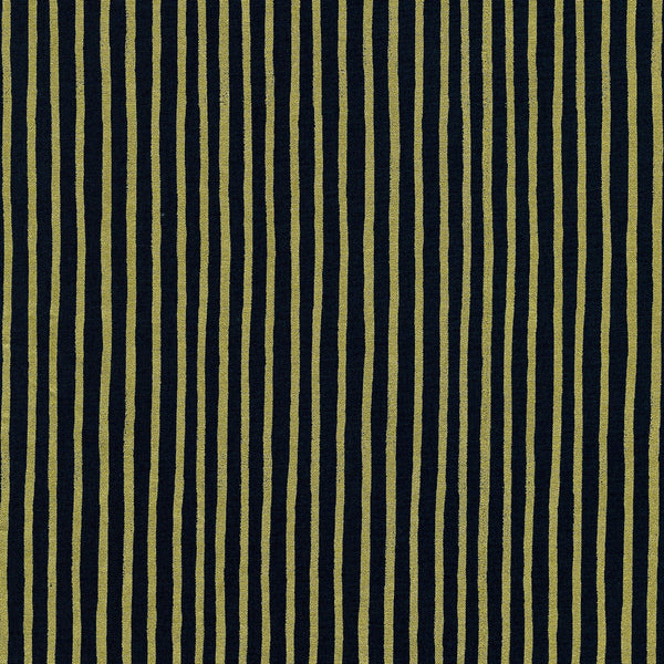 English Garden Painted Stripes in Navy Metallic by Rifle Paper Co, navy quilting cotton with painted stripes and gold