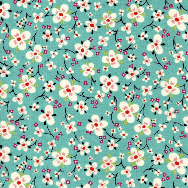 Farmdale Blossom Turquoise by Alexander Henry Fabrics