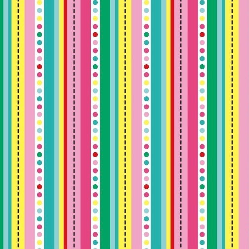 Frosty Flamingo Stripe in Multi by Laura Berringer for Marcus Fabrics
