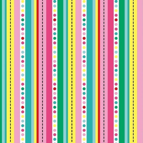 Frosty Flamingo Stripe in Multi by Laura Berringer for Marcus Fabrics