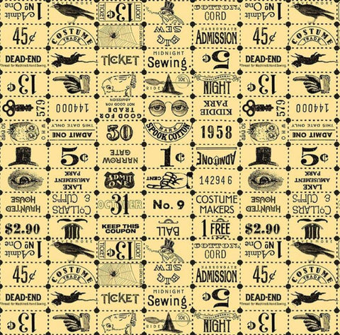 Costume Maker's Ball Ticket Grid Yellow