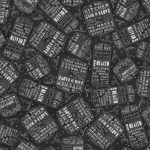 Give Us this Day Kitchen Signs on Black by Quilting Treasures