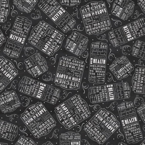 Give Us this Day Kitchen Signs on Black by Quilting Treasures