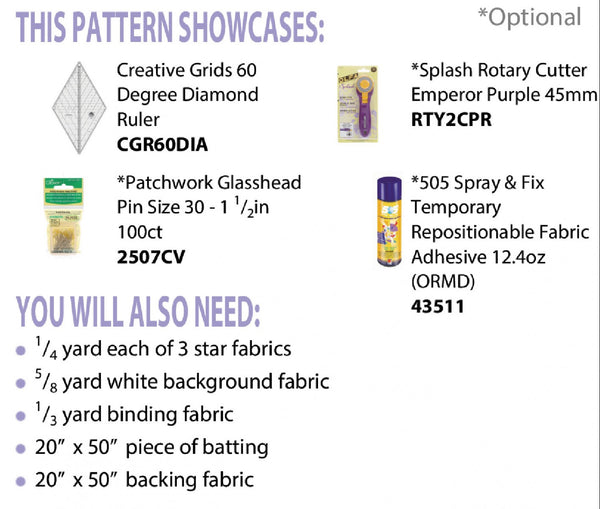 Hollow Star Table Runner Sewing Pattern