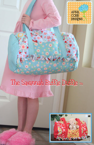 Savannah Ruffle Duffle Bag by April Cobb Designs