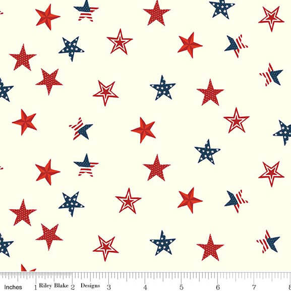 Celebrate America Large Stars Cream