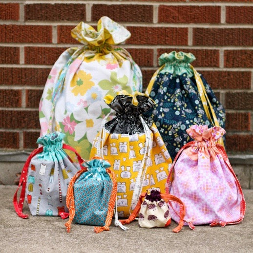 Lined Drawstring Bag Sewing Pattern Bunbury Fabrics