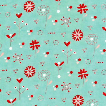 Love You Wild Flowers on Aqua