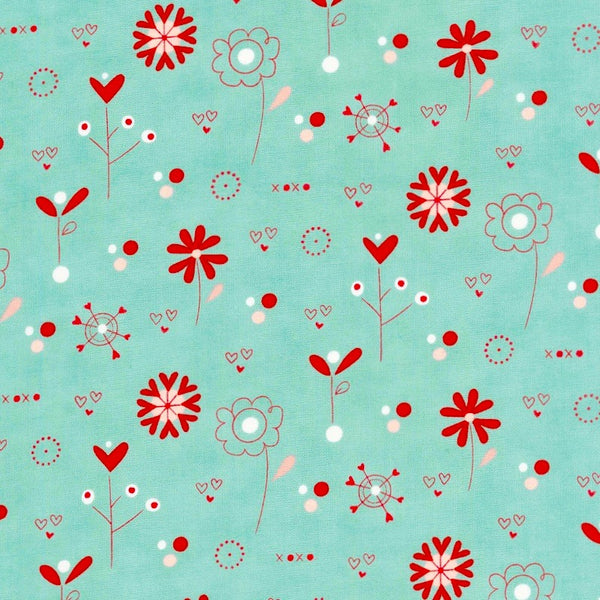 Love You Wild Flowers on Aqua