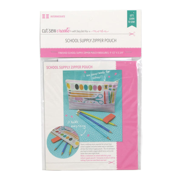 School Supply Zipper Pouch Panel Kit