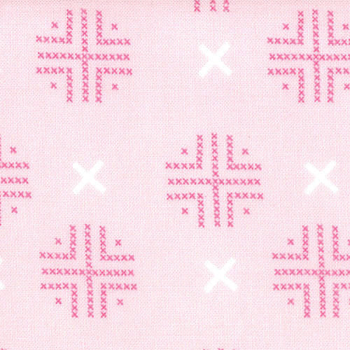 Sew Stitchy Check Dot on Pink by Moda Fabrics