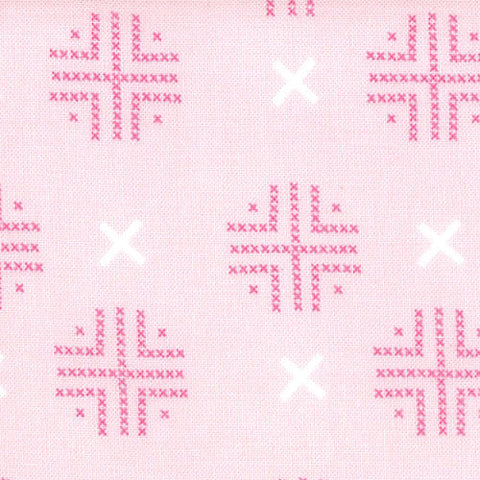 Sew Stitchy Check Dot on Pink by Moda Fabrics
