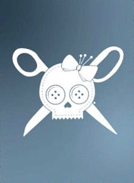 Skull and Sewbones Vinyl Window Sticker